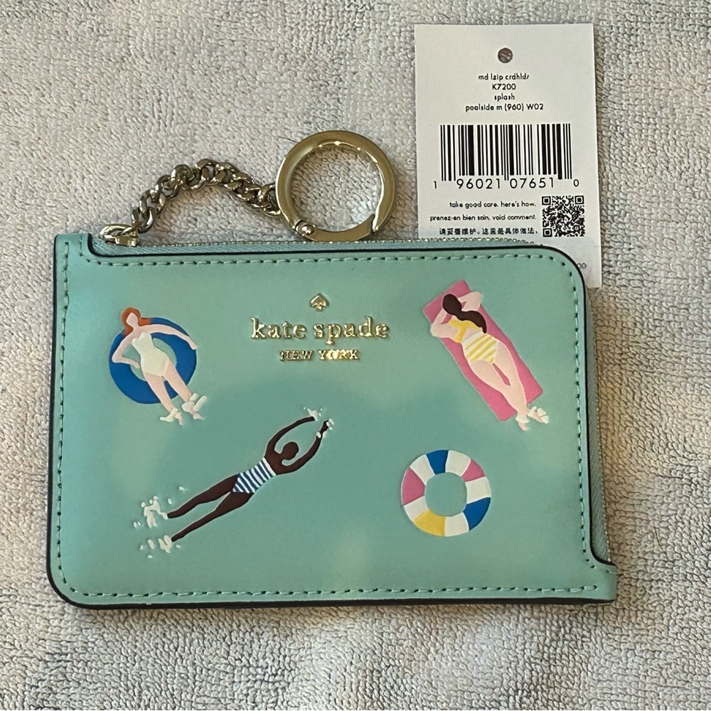 Kate Spade M Lzip card holder Splash Poolside